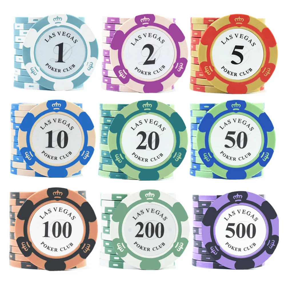 poker chips 1pc clay poker chip multi-denomination chips portable gambling-chips Las-Vegas coin for casinos coin poker chips entertainment