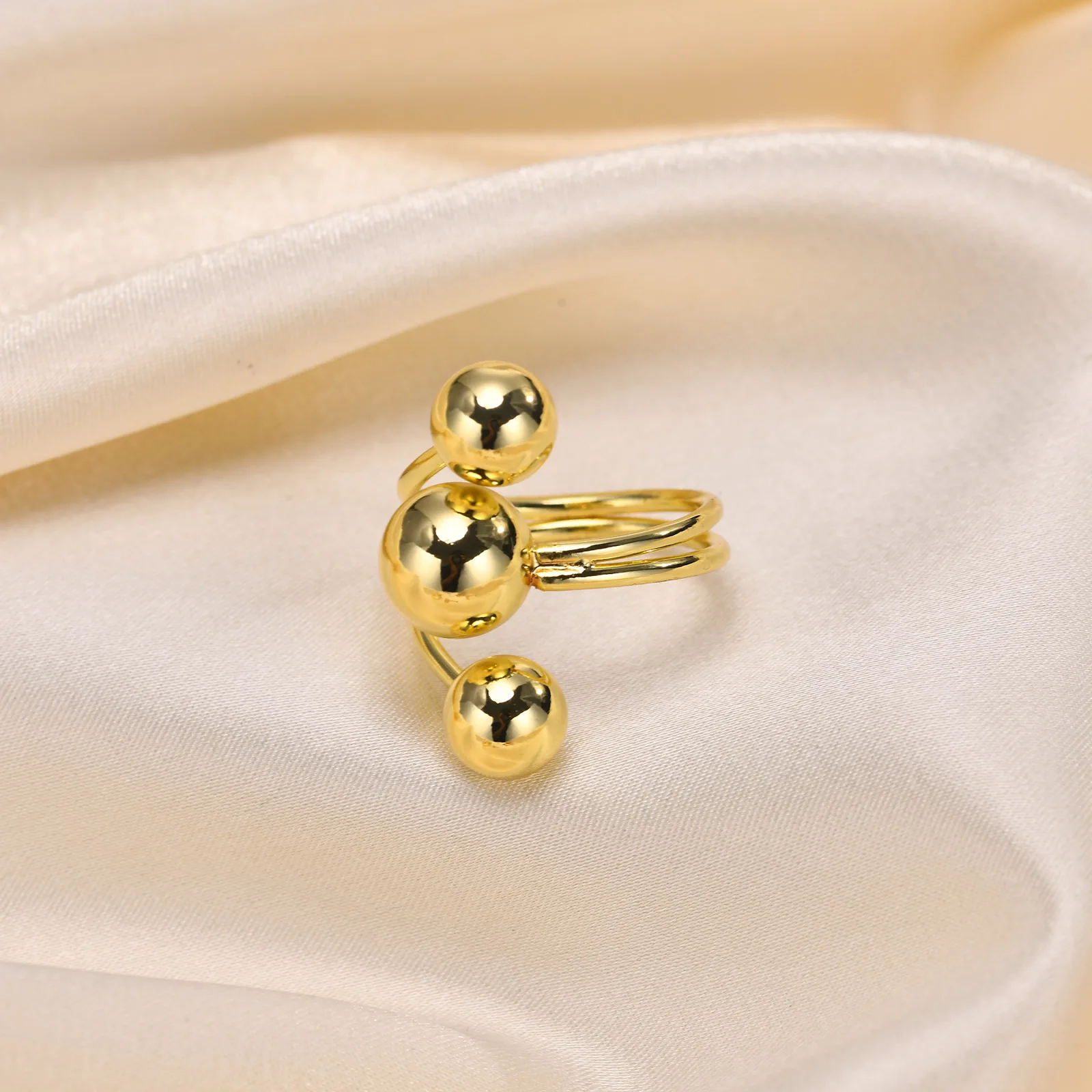 Anello di dichiarazione con sfere aperte per donna, anelli per