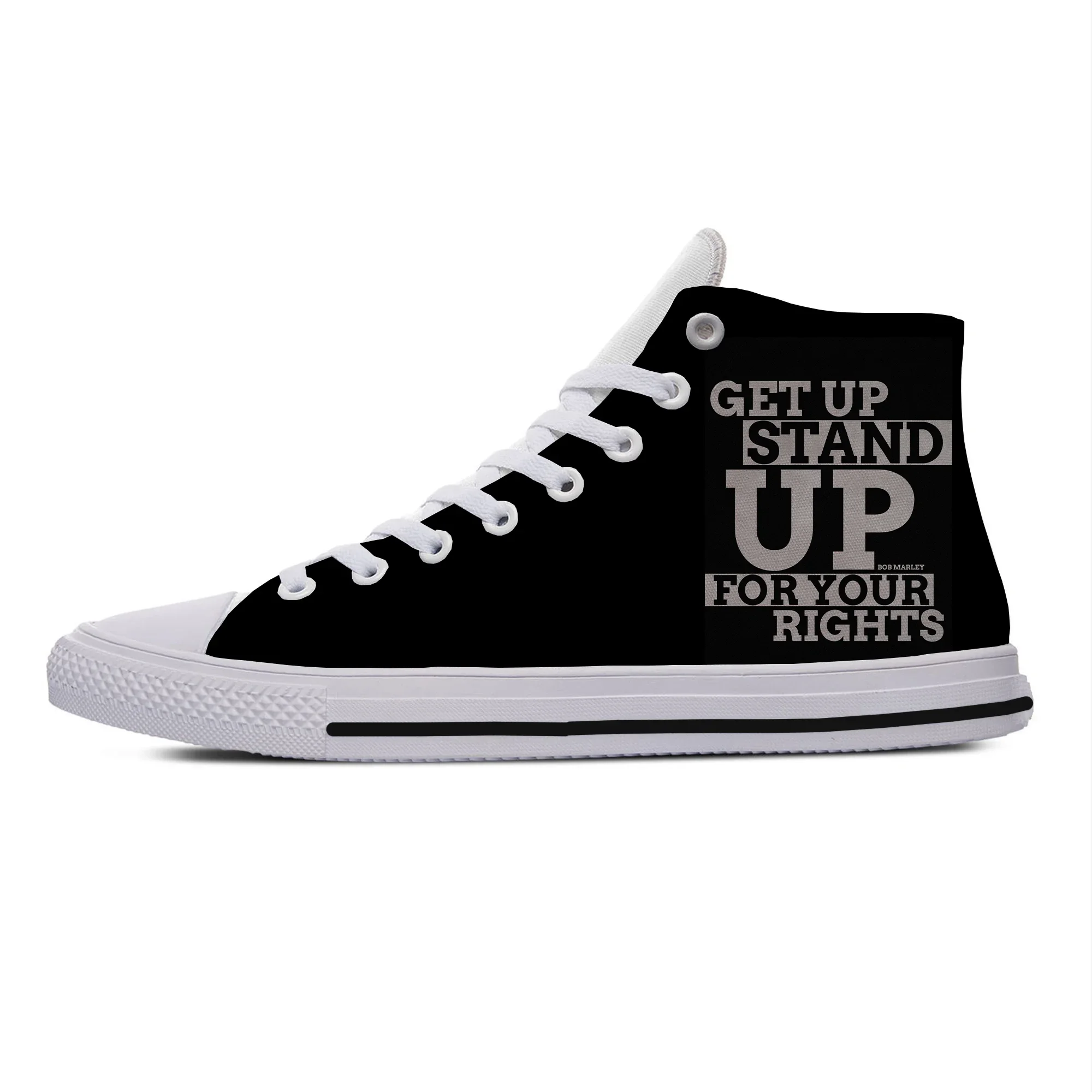 Hot Summer Cool Get Up Stand Up Bob Marley High Top Latest Canvas Shoes Men Women Casual Sneakers Classic Board Shoes