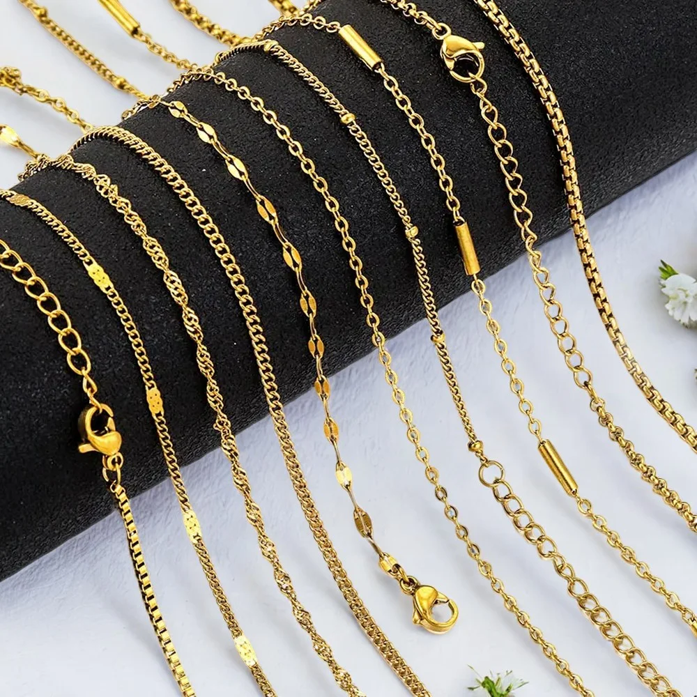 Collana In Oro 14K Placcato, Stile Panzerkette 6mm Collana In Oro 14K Placcato, Stile Panzerkette 6mm