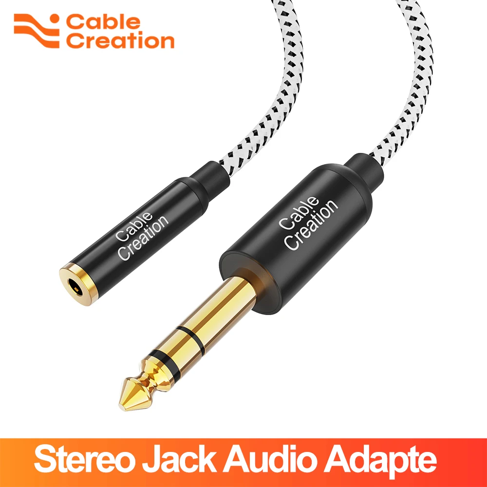 Adaptateur jack Audio plaqué or Garpex® - Adaptateur stéréo AUX - 2 pièces  - 6,35 mm