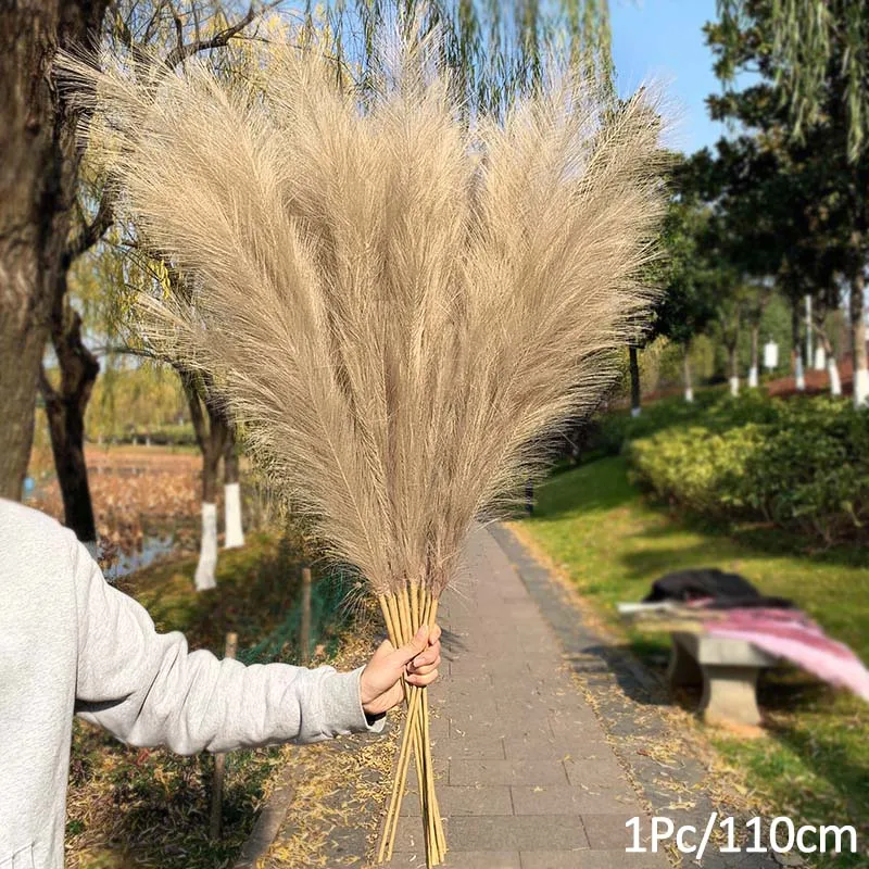 1Pcs Artificial Pampas Grass Home Room Decor Simulation Reed Flower Bouquet DIY Wedding Decoration Birthday Party Supplies 