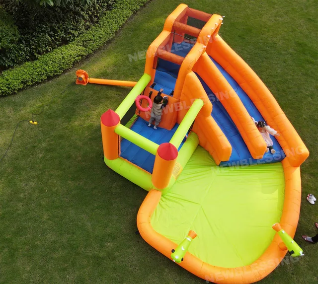 Inflatable Water Slide Backyard Double Slide with Jumping Bouncer Water Slide for Kids Children's Day 3