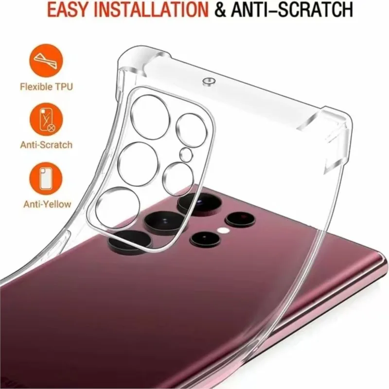 Premium Shockproof Clear Phone Case - Luxury Transparent Back Cover