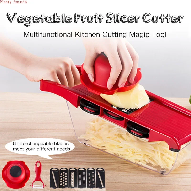 

10pcs/set Manual Potato Slicer Vegetable Fruit Cutter Stainless Steel Mandoline Onion Peeler Carrot Grater Dicer Kitchen Tools