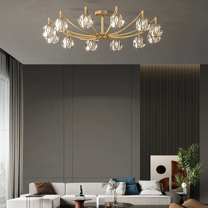 

AiPaiTe All copper crystal chandelier living room bedroom dining room copper color round up and down luminous models chandelier