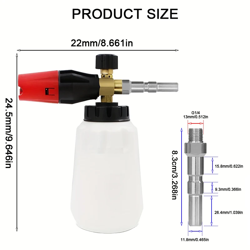 3800PSI Foam Cannon for Nilfisk KEW, G1/4 Thread Connect Adjustable Snow Foam Sprayer for Car Detailing & Commercial Cleaning 2