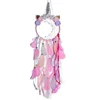 Pink LED Light Unicorn Dream Catcher Ornament For Girls Boho Room Decor Bedroom Unicorn Macrame Dreamcatcher Hanging Pendant 6