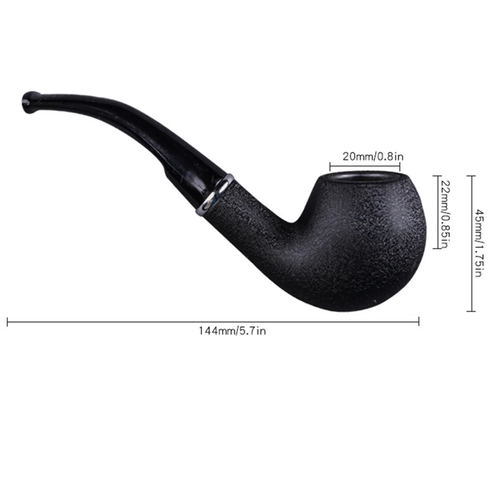 Classic Frosted Smoking Pipe Black Resin Tobacco Pipe Filter Smoking Accessories Men's Holiday Gift Tool