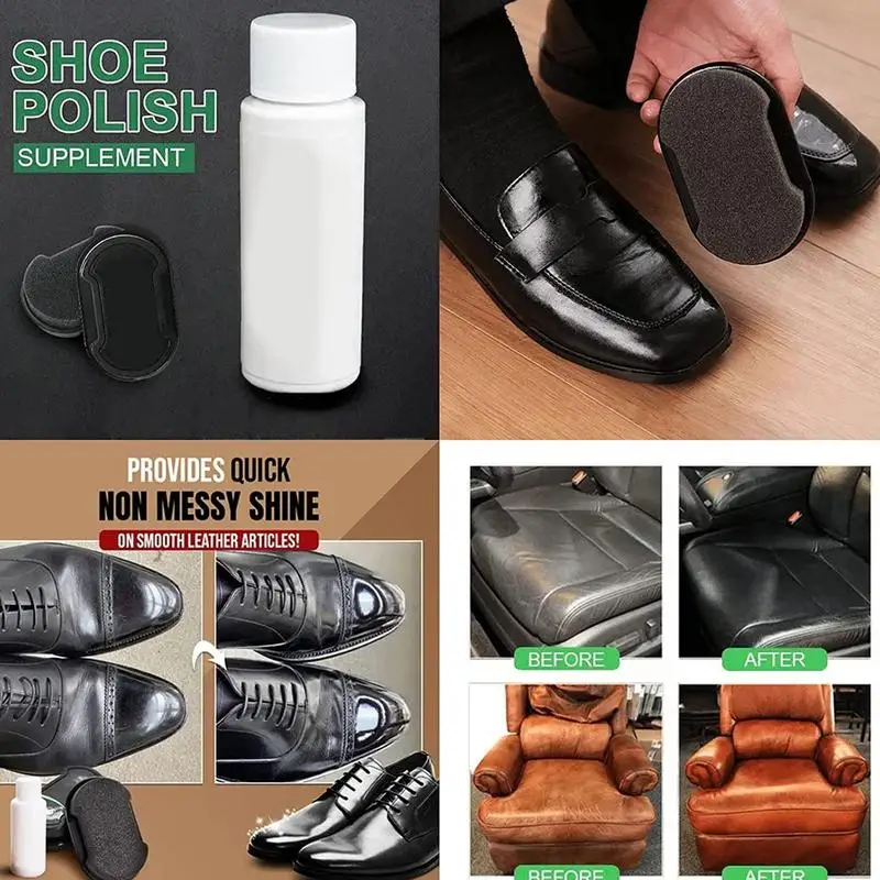 1pc Universal Colorless Shoe Polish, Sponge With Double-Sided Shine Effect  For Leather Shoes