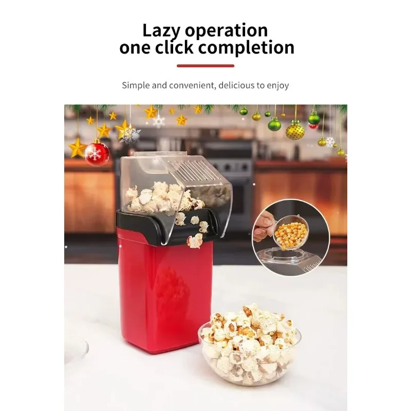 Automatic Popcorn Maker - Compact Home Use 110V-220V Convenient Hot Air Electric Corn Popper