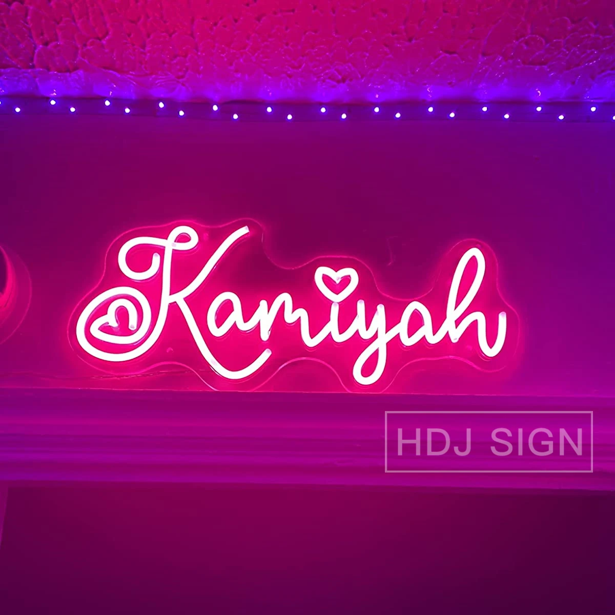

Custom Heart Name Neon Sign Girls Boys Kid Room Wall Decor For Birthday Wedding Halloween Christmas Decoration Personalized Gift