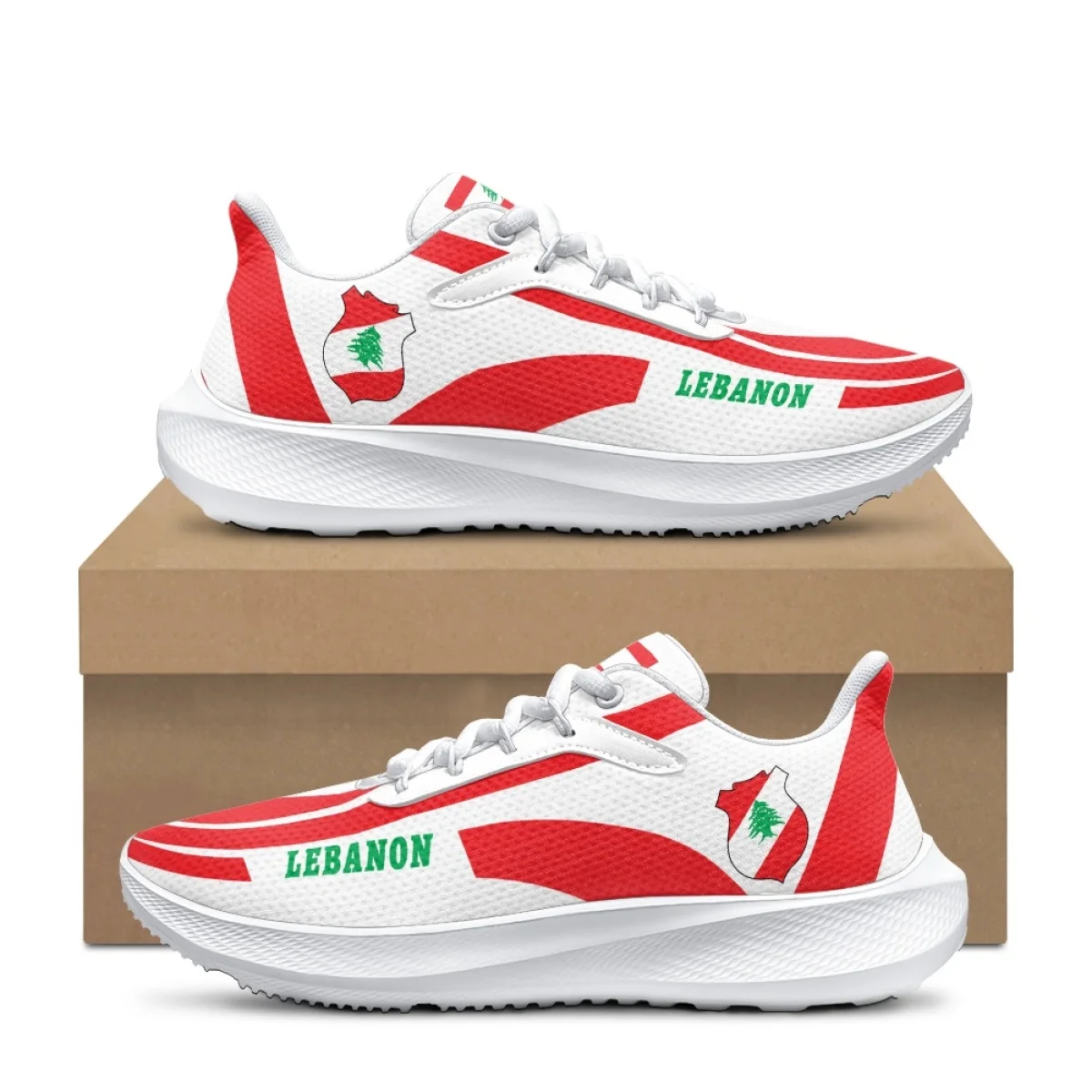 

Spring Autumn Lebanon Country Flag Non-slip Shoes Brand Design Breathable Shock Absorption Sneakers Outdoor Indoor Soft Featwear