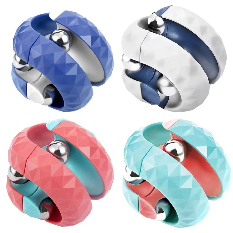 Unique Orbit Ball Fidget Spinning Toy Novelty Beads Track Infinity Cube Creative Anxiety ADHD Stress Relief Gifts Kids Adults