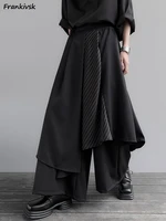 Pants Women Spring Japanese Style Folds High Waist Irregular Loose Breathable Comfortable Leisure Solid Full Length All-match 1