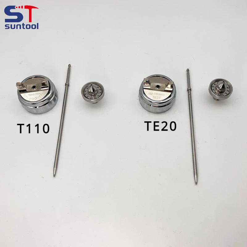 Suntool 스프레이건 깍지 키트, PRO LITE 스프레이건 깍지 바늘 및 깍지 캡 세트, T110, TE20, 1.3mm, 1.8mm 