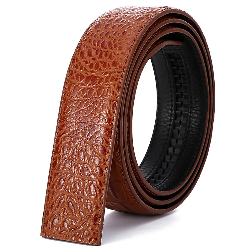 

(Ta-weo) Fashion High Quality Split Leather Belts, Width 3.5 cm, Crocodile Bone Striped Pattern, Men's Belts Luxury