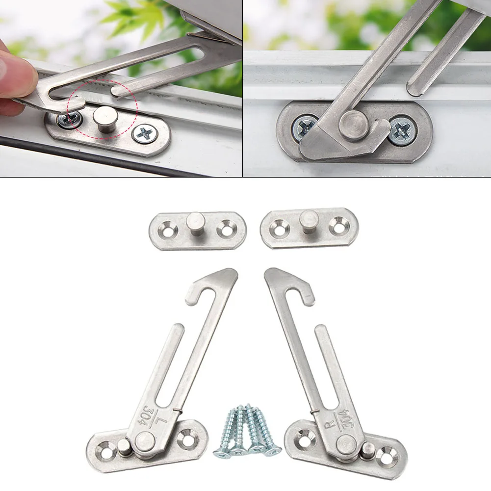Window Support Wind Hook Latches Adjustable Limiter Latch Wind Brace Stay Position Stopper Casement Blocking Lock Protector