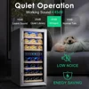 Wine Cooler Refrigerator Wine Refrigerator 33 Bottles Dual Zones 16 Inch Mini Wine Fridge 4