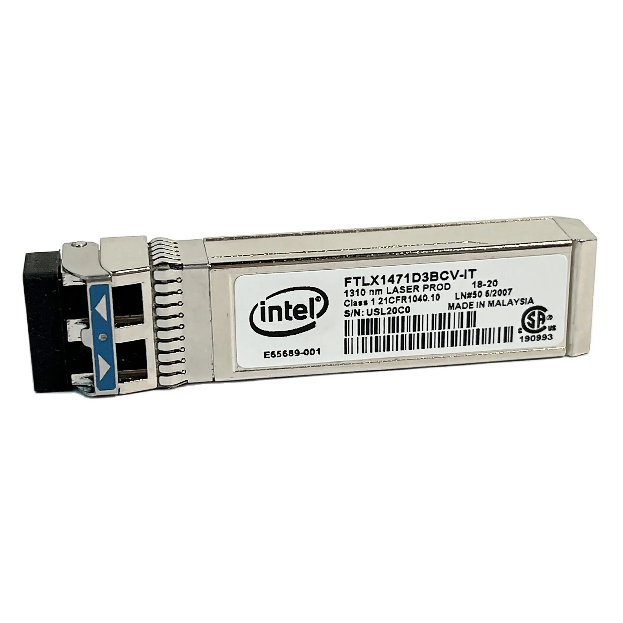 FTLX1471D3BCV-IT Intel Compatible SFP+ Transceiver For X520-DA2/SR2 E10GSFPLR 1310nm 10Km  E65689-001 оптический коннектор dell networking transceiver sfp 1000base lx 1310nm wavelength 10km reach kit