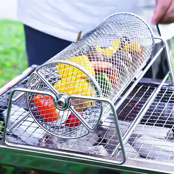 Rolling BBQ Grill Basket 1