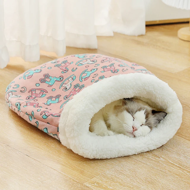 Cat Sleeping Bag Soft winter Fluffy Feel Thickened Pet Pocket Type Quilt Bed Soft Comfortable Warm Nest Pet Supplies 4