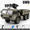 2.4G Remote Control Rc Car Heavy-duty Six Wheel Truck Model With WiFi Cameras & Lights Simulation Military Card Toy Gift ﻿ 2