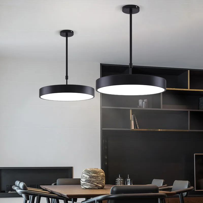 

Modern simple led round ceiling lamp creative personality chandelier restaurant study clothing store shop office lamp