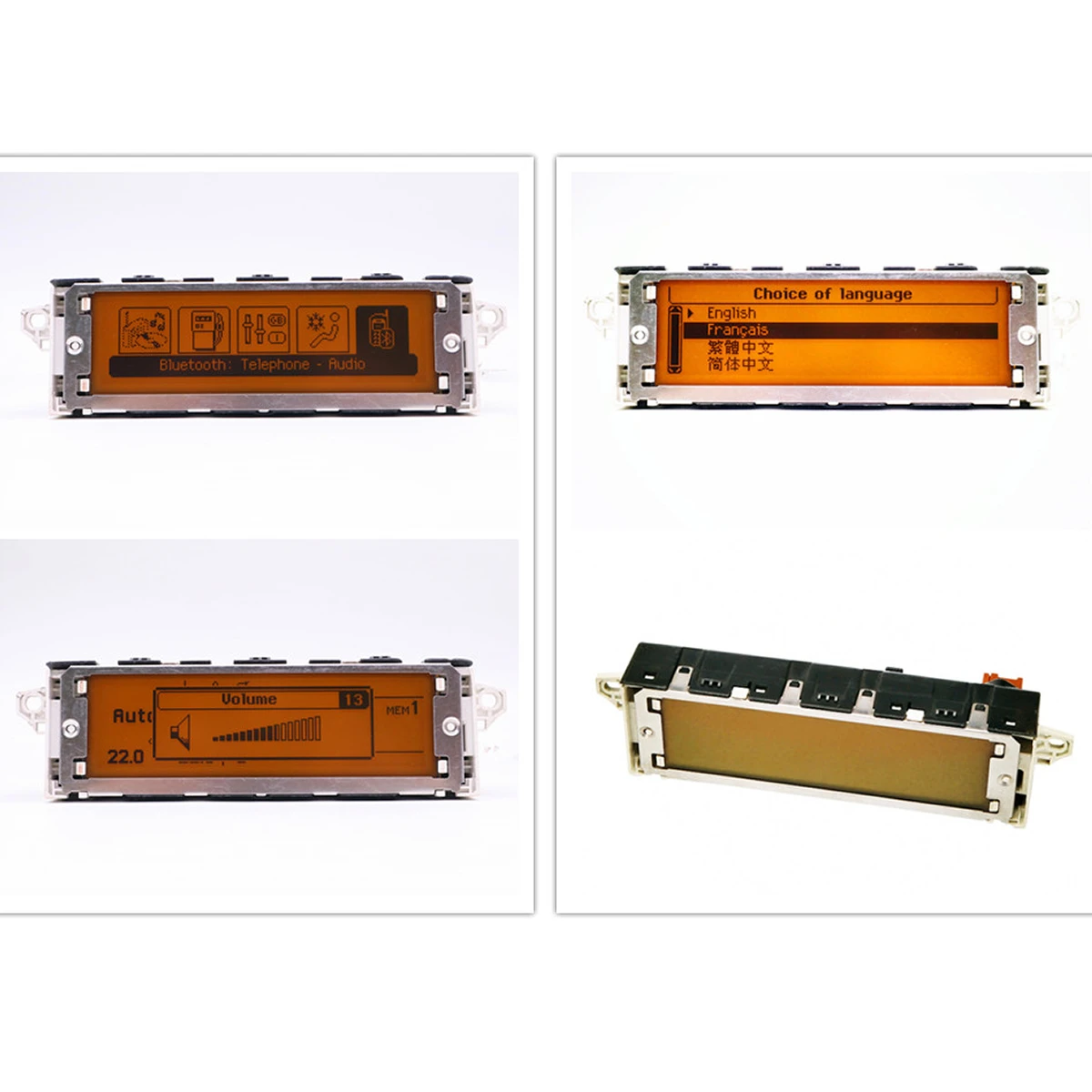 Dashboard Display Screen Original factory Support USB Dual-zone air Bluetooth Display yellow monitor 12 pin for Peugeot 307 407 408 citroen C4 C5 screen