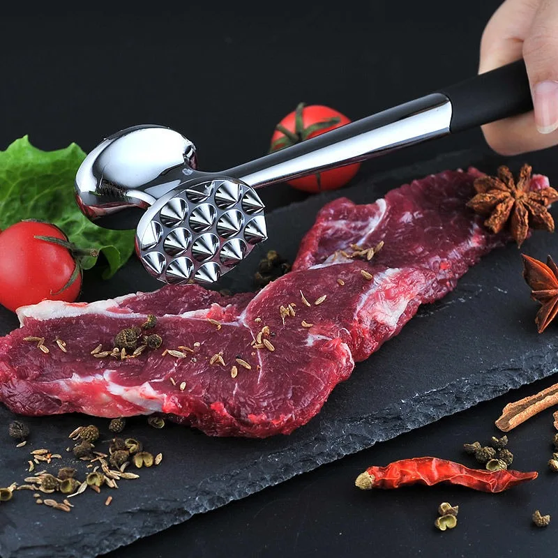 1 double sided steak tenderizer 22 cm home heavy duty durable double sided tenderizer Pork chop hammer