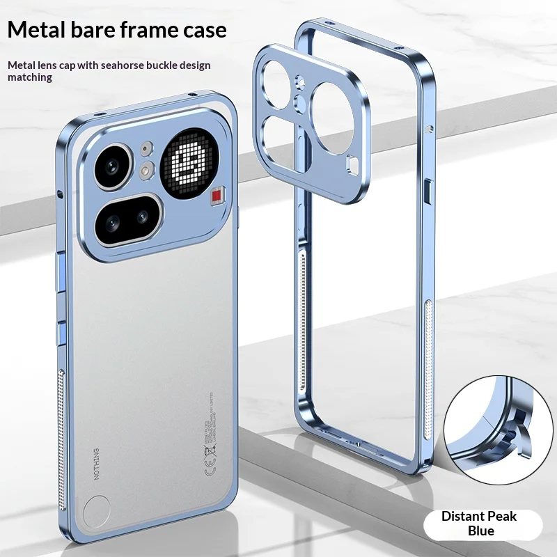 Luxury Metal Bumper Shockproof Bare Skin Hard Aluminum Frame with Camera Protection