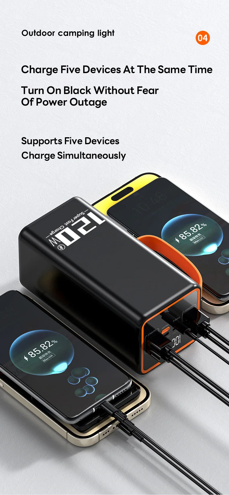 120W Super Fast Charging 200000mAh Power Bank for Iphone 15 Pro Max Laptop LED Light Powerbank Portable External Battery Charger 15 S1f41116f177a42c3ad0aa6d1fe66d4355