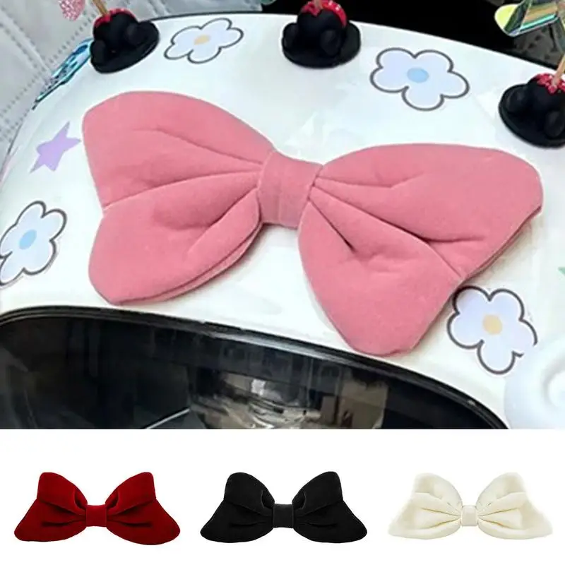 Velvet Bow Decor Chic Small Soft Velvet Bow  Gadgets Electric Vehicle Decorative Tail Sticker Bow Helmet Automobile Accessories k6000 automobile recorder 2 4 inch 1080p hd car dash cam dvr vehicle dashboard 140° wide angle night vision video camera dashcam