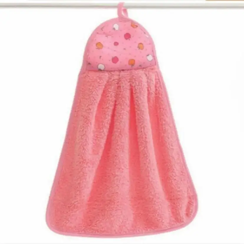 New Practical Hanging Coral Velvet Cartoon Cute Absorbent Cleaning Cloths Quick Dry Wall-Mounted Soft Plush Loops Clean Cloths
