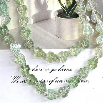 Leaf Glass Spacer Beads 1
