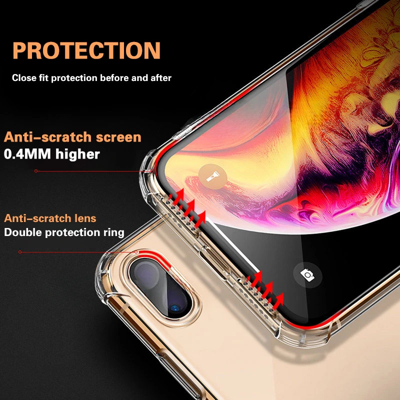 Air-Bag Soft Silicone Clear Shockproof Phone Case Cover