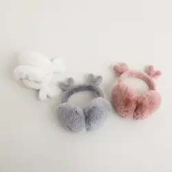 Cat Ear Women Earmuff Warm Plush Thick Kids Ear Cover Solid Color Soft Cute Earflap Outdoor
