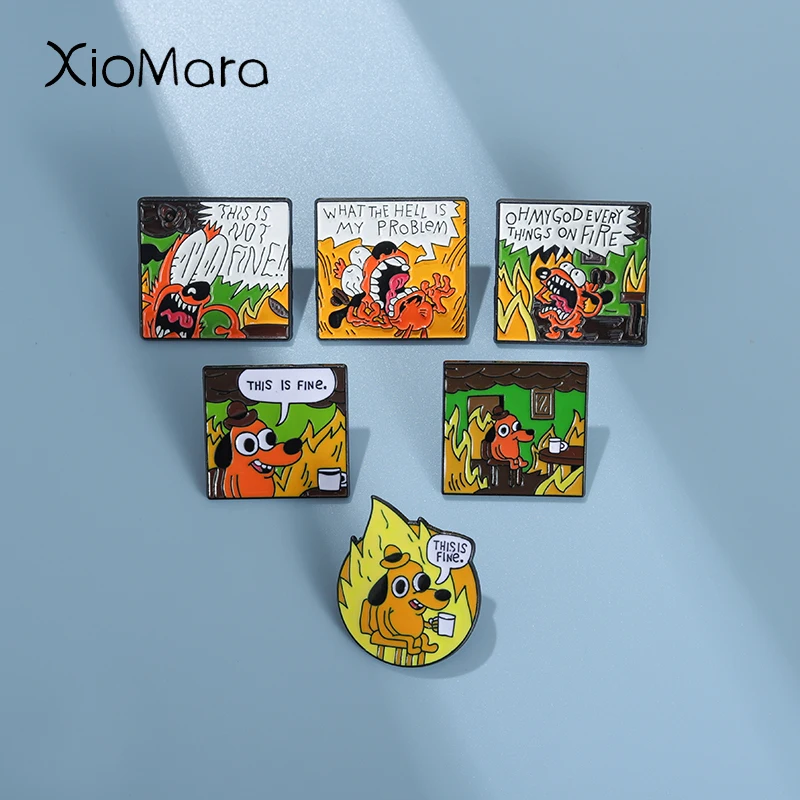 DIES IST NICHT FEIN Emaille Pins Benutzerdefinierte Cartoon Hund Broschen Anstecknadel Feuer Elf Japanische Anime Abzeichen Schmuck Geschenk Fans Freunde