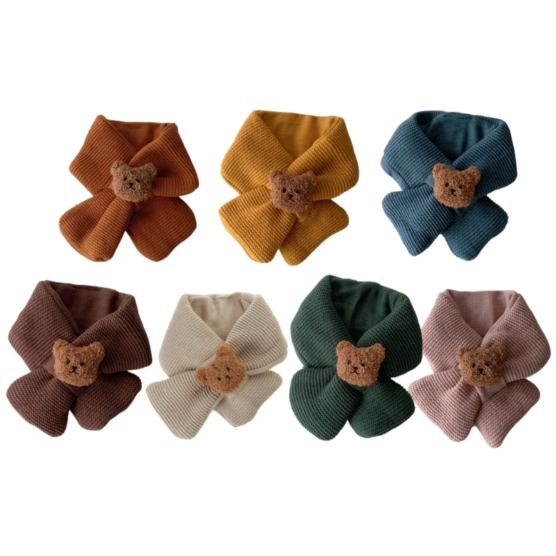 Warm Winter Scarves Bear Scarf Kids Boy Girl Soft Wool Thicken Neck Cover 0