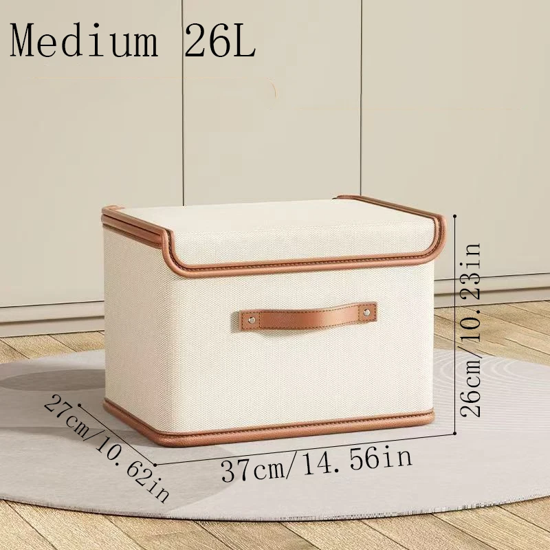 Oxford Cloth Flip-Top Dust-Proof Storage Box for Home and Bedroom Organization