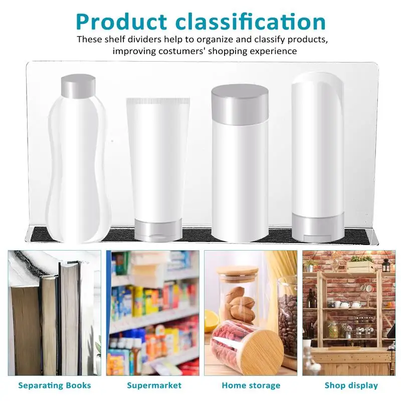 Produktbild von PVC Regalteiler – L-förmige Seitenteiler, 25x6 Cm, Transparent, 5 Stück – Für Supermarkt, Laden & Regal-Organisation