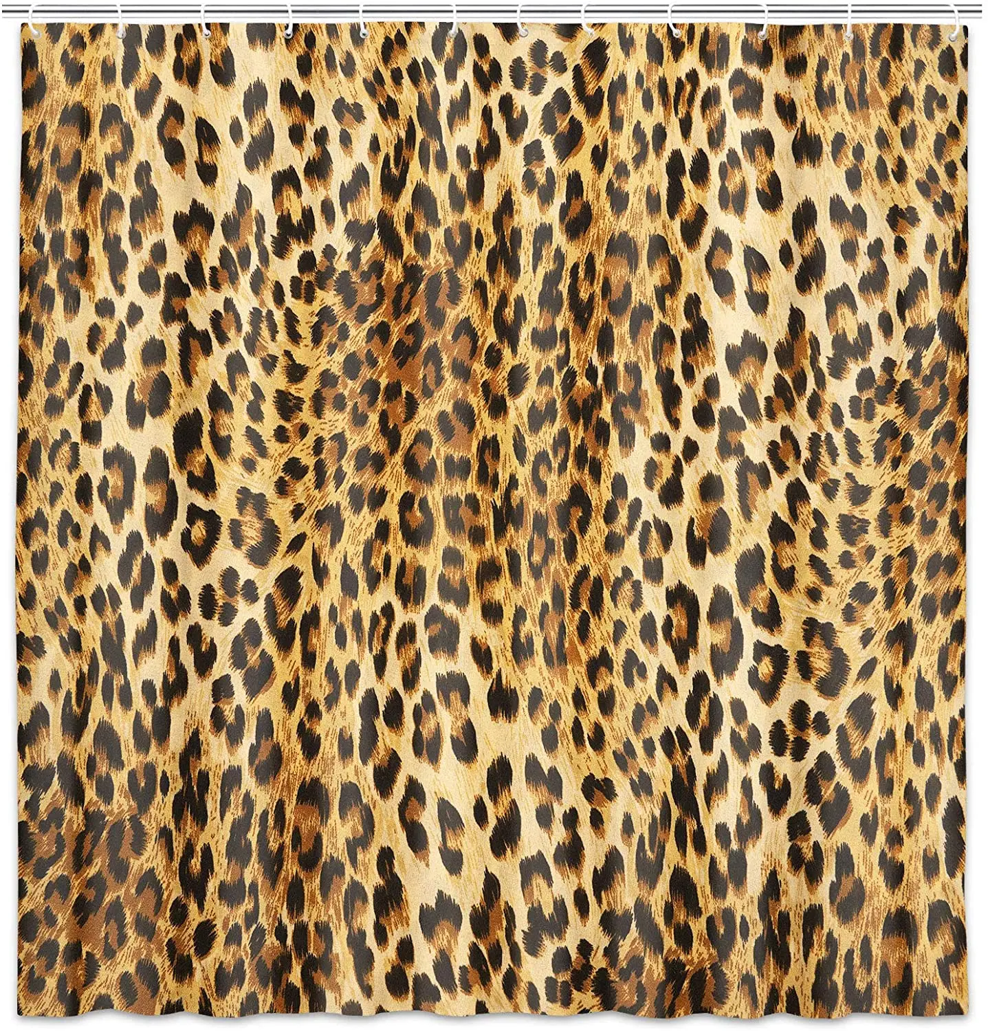 

Wild Safari Animal Shower Curtain Wild Animal Leopard Skin Pattern Fabric Shower Curtains Set with Hooks