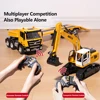 HUINA 1319 New Excavator 9-channel Remote Control Flat Trailer 1:24 Simulation Engineering Car Children's Birthday Gift Toys 5