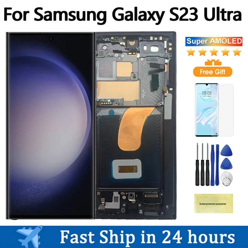 Display Super Amoled Per Samsung Galaxy S23 Ultra Display Lcd Touch Screen Digitizer Assembly Per Samsung S23 Ultra Display