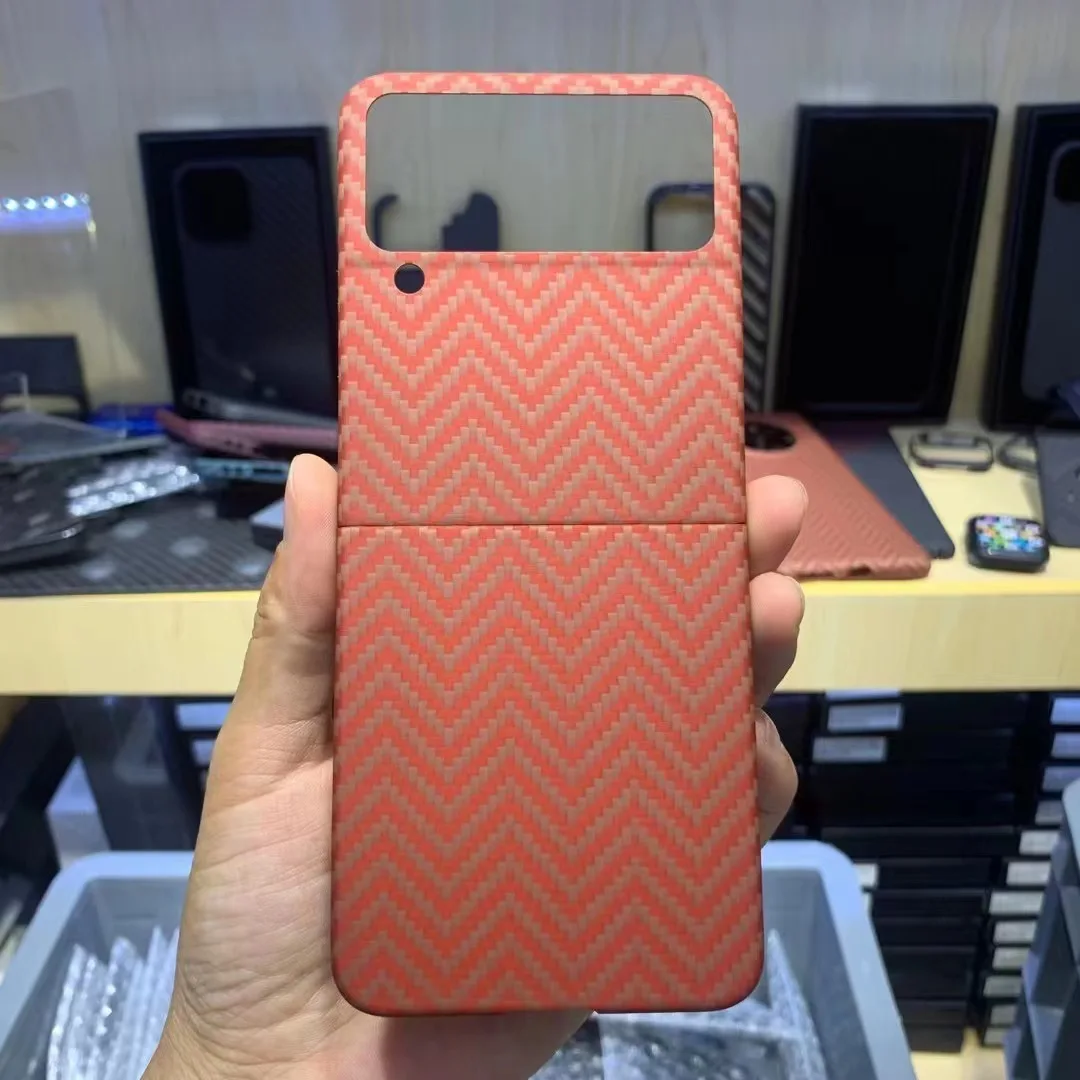 

Для Samsung Galaxy Z Flip 4 100% настоящий углеродный чехол из арамидного волокна ультратонкий легкий защитный чехол для задней панели телефона складной чехол