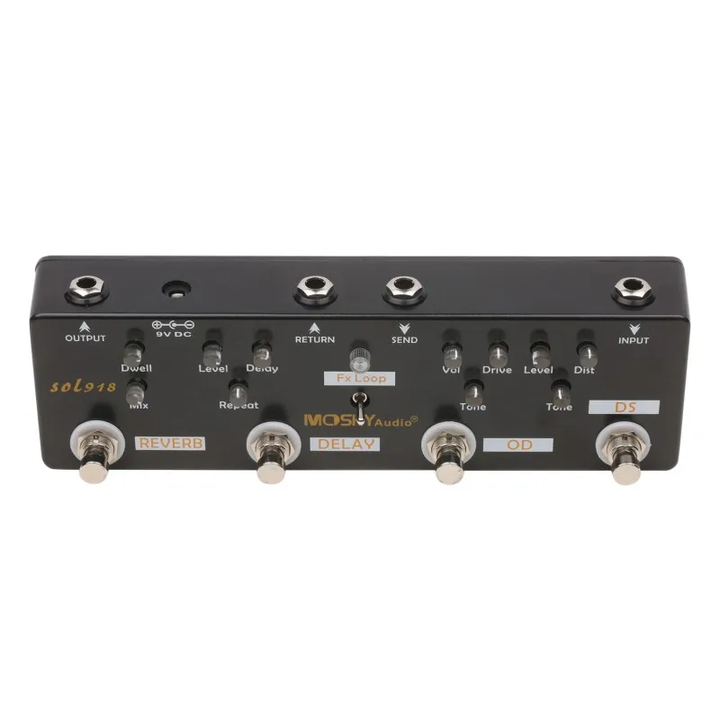 Guitar Multi Effect Pedal Distortion Overdrive FX Loop Delay Reverb Effects Pedal Metal Shell for Guitar Bass MOSKY SOL918