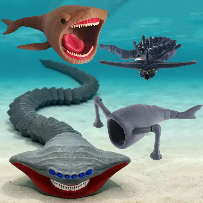 1/4pc 3D Printing Eater Bloop Gran Maja Action Figure Model Toy Doll Christmas Gift Joint-movable Deep Sea Monster_voghion.com