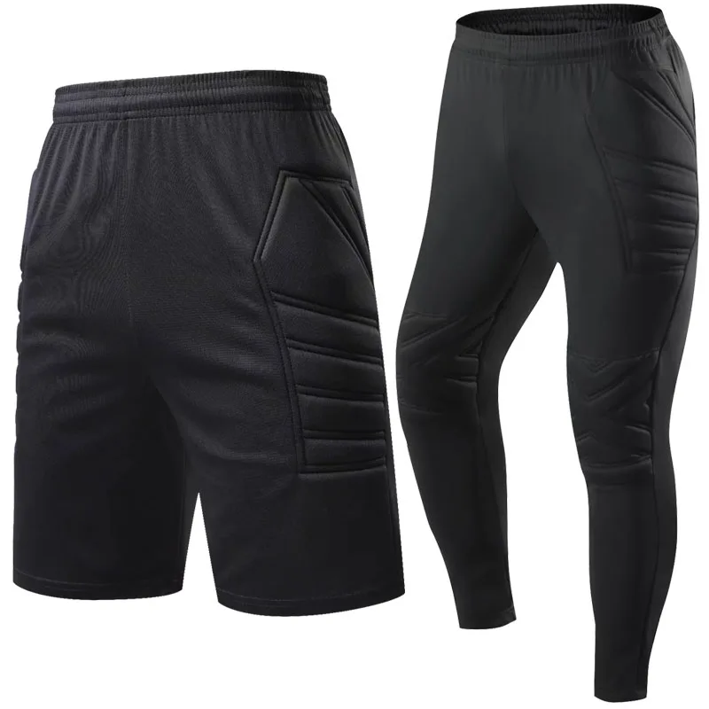 Men Kid Soccer Goalkeeper Uniform Protective Sponge Long Sleeve Football Training Goalkeeper Top Soccer Jersey Pants Custom football uniform
