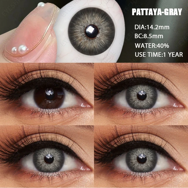 EYESHARE 1Pair Natural Colored Contact Lenses for Eyes Gray Contact Lens  Yearly Fashion Brown Contact Lens Colored Eye Contacts - AliExpress