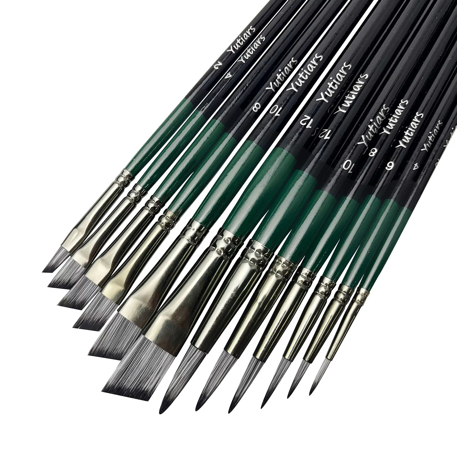 12-Piece Artist Paint Brush Set Nylon Bristles for Acrylic Watercolor Oil Body Painting
